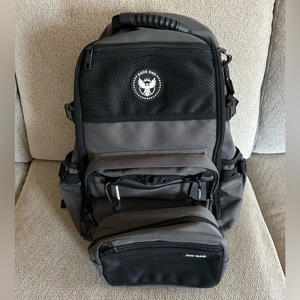 NWOT Dude Dad Diaper Bag with Changing Pad and Insulated Detachable Bag